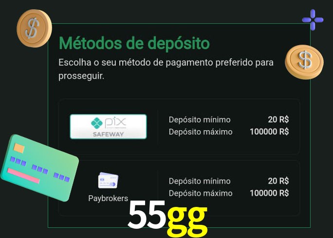 O cassino 55gg oferece uma grande variedade de métodos de pagamento